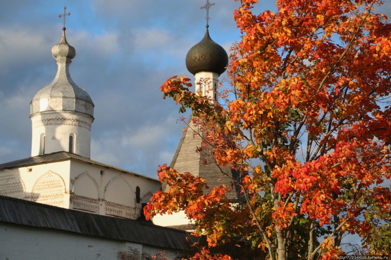 Оранжевый закат в Ново-Ферапонтовом монастыре