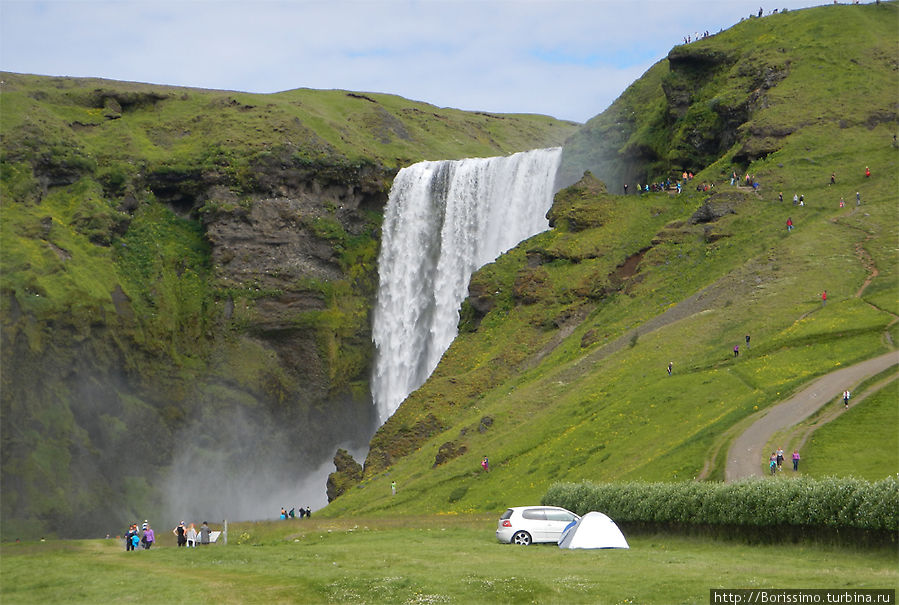 Водопад Скогафосс — 64м в высоту. Исландия