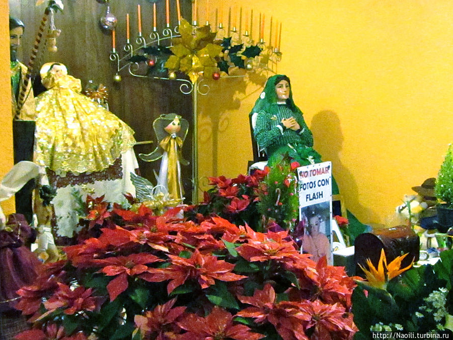 Рождественское шествие Посада НиньоПа в Сочимилько Мехико, Мексика
