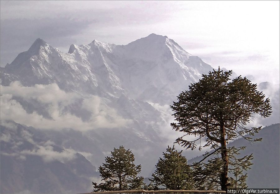 И вот мы на вершине очередной горы в деревушке  Чолонгпати (3584 м), служащей своеобразной границей между долиной Лангтанг и хребтом Лауребина, где находятся озера. Собственно это даже и не деревушка, а всего лишь два домика для ночлега. Отсюда открываются замечательные виды на горы Лангтанга, с одной стороны (на фото), и Госайкунд, с другой (фото №1)