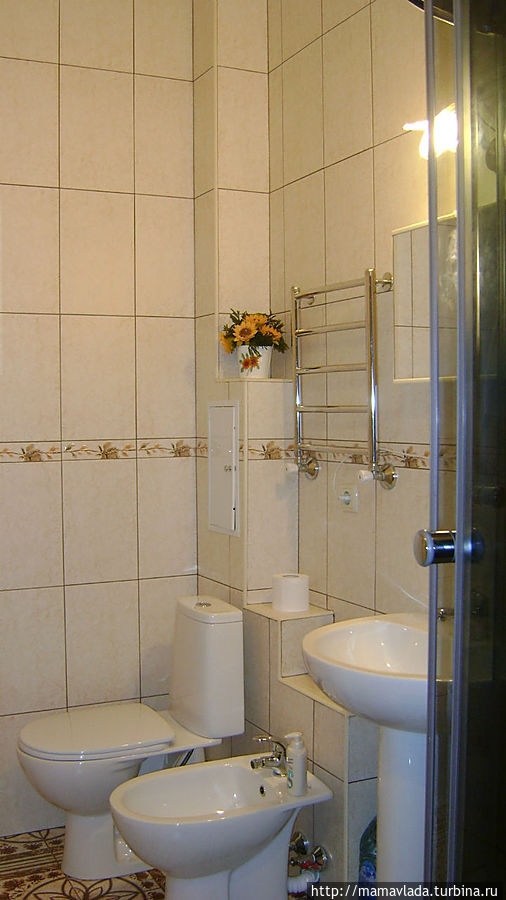 Есть туалет, биде, умывальник с зеркалом. Севастополь, Россия