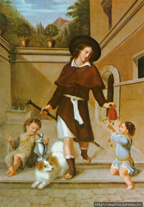 Луизе Зайдлер. Святой Рохус. 1815/1816. Картина сделана по эскизу Гёте, подарена им капелле св.Рохуса в Бингене. Бинген-на-Рейне, Германия