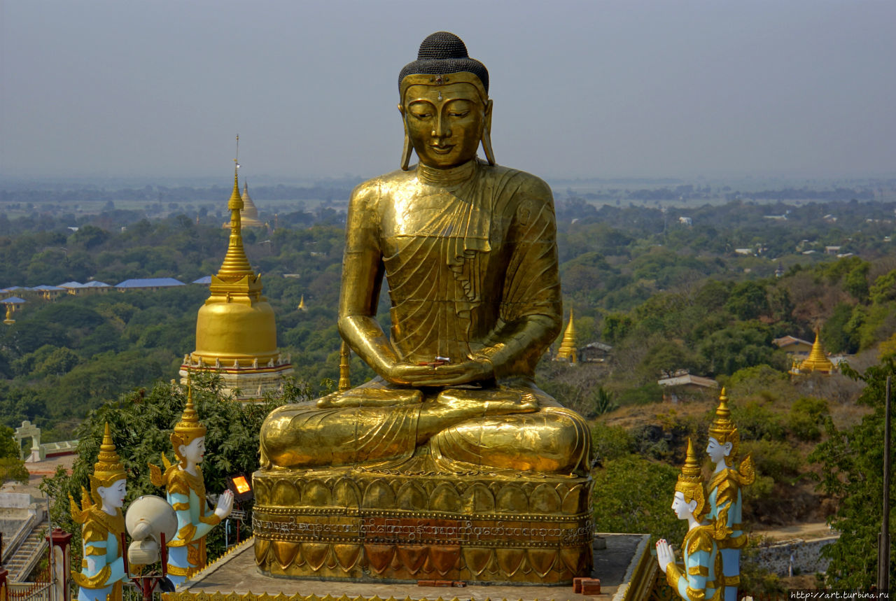 Оказалось, что у пагоды Shin Pin  Nan Kaine тоже сидит очень красивый Будда, только его не очень видно снизу. Сагайн, Мьянма