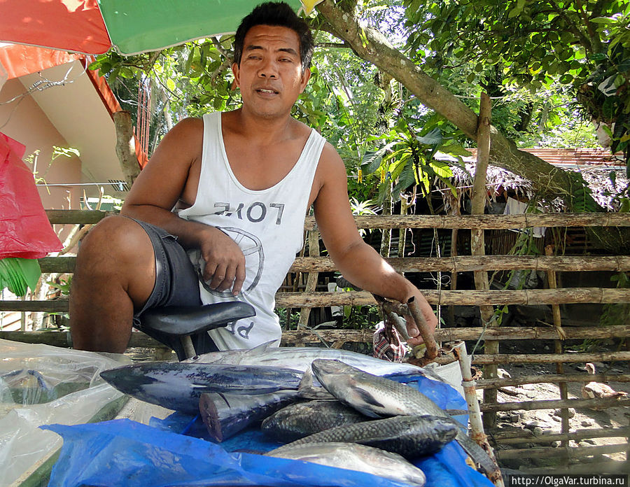 Продавец свежей рыбы Булусан, Филиппины