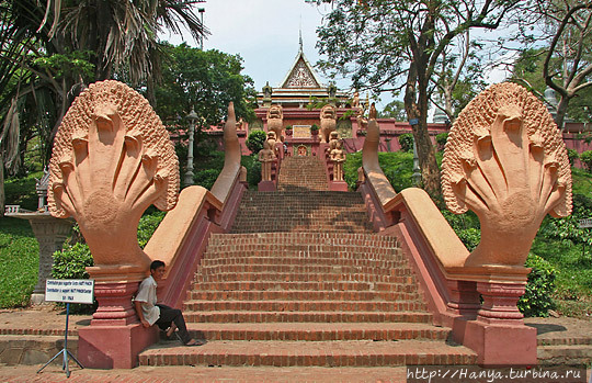 Ват Пном, или Храм на горе. Семиголовые наши вдоль лестничных перил. Фото из интернета