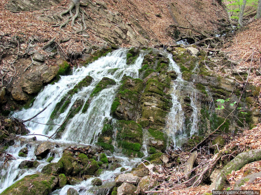 Веерный водопад, выше охотничьего номера Алушта, Россия