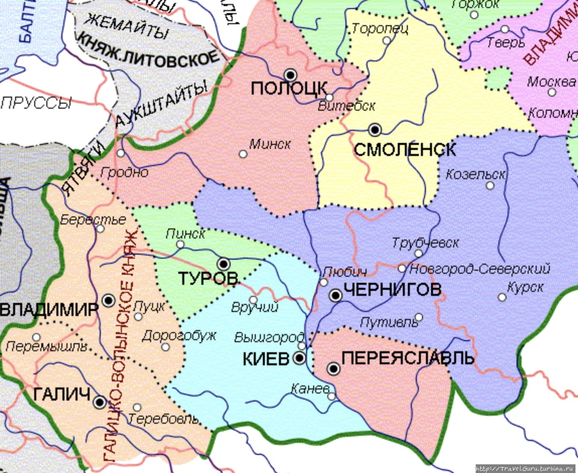Княжества на территории беларуси карта