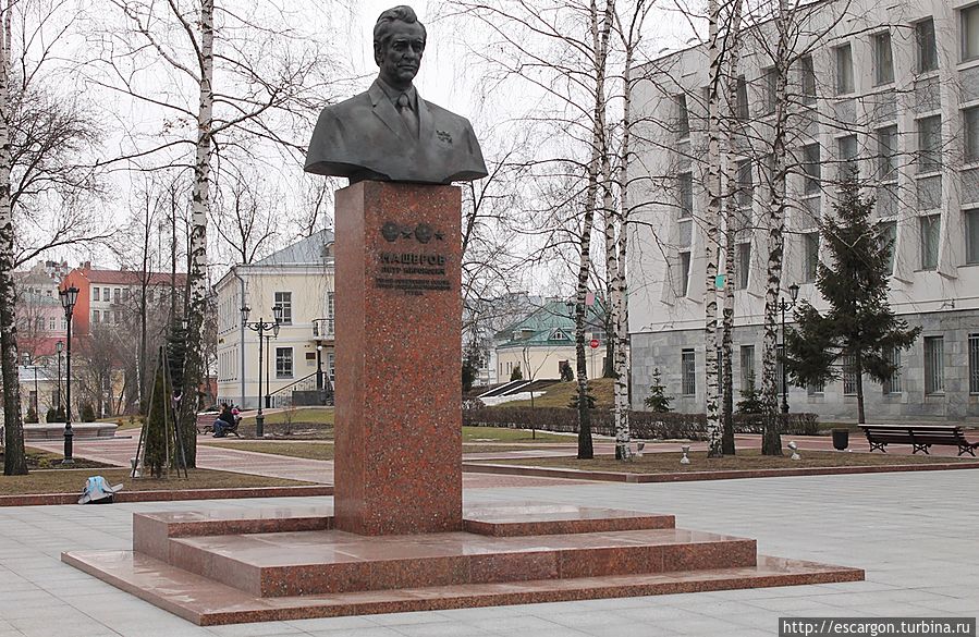 Это памятник Машерову, знаменитому уроженцу Витебской области, его очень любят в Витебске. Витебск, Беларусь