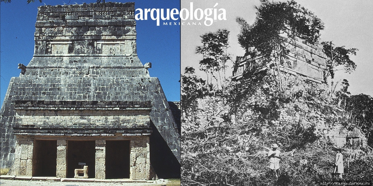 Храм Ягуаров. Было/стало. Из интернета Чичен-Ица город майя, Мексика