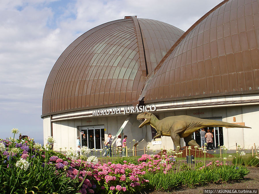 Здание музея имеет много своеобразных особенностей — в частности, крыша у него в виде отпечатков следов динозавра. Само здание имеет форму в виде гигантского трёхпалого следа динозавра. Крыша полностью сделана из фанеры. Колунга, Испания