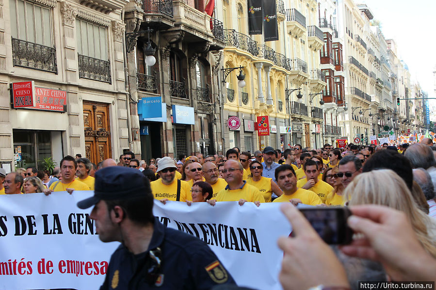 демонстрация транспортных работников Валенсия, Испания