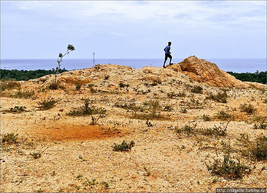 На вершине холма. Она оказалась плоской и немаленькой....