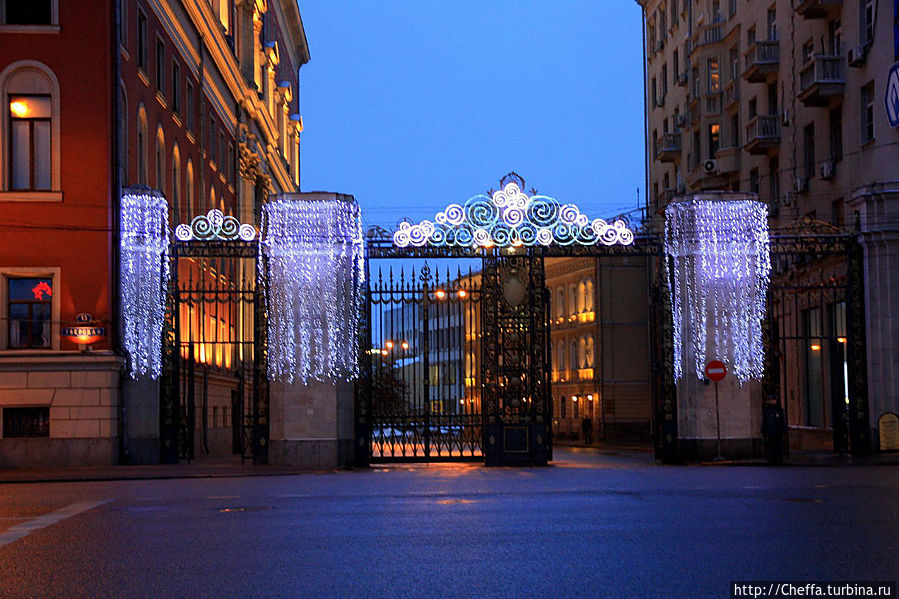 Вечер первого дня нового года. Центр Москва, Россия